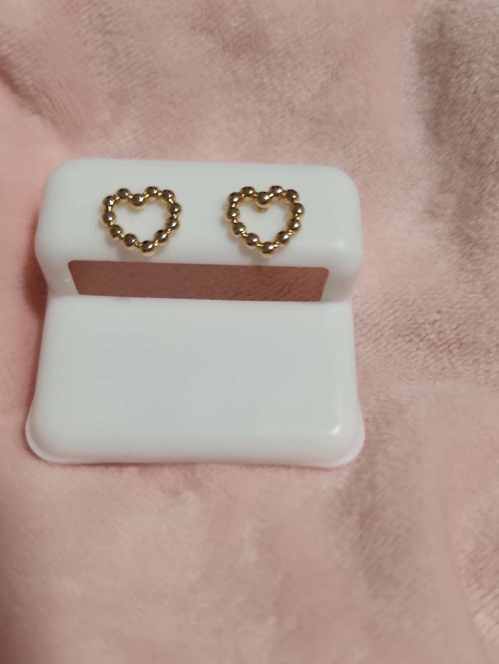 Gold Heart Bead Stud Earrings - Elegant Women Jewelry
